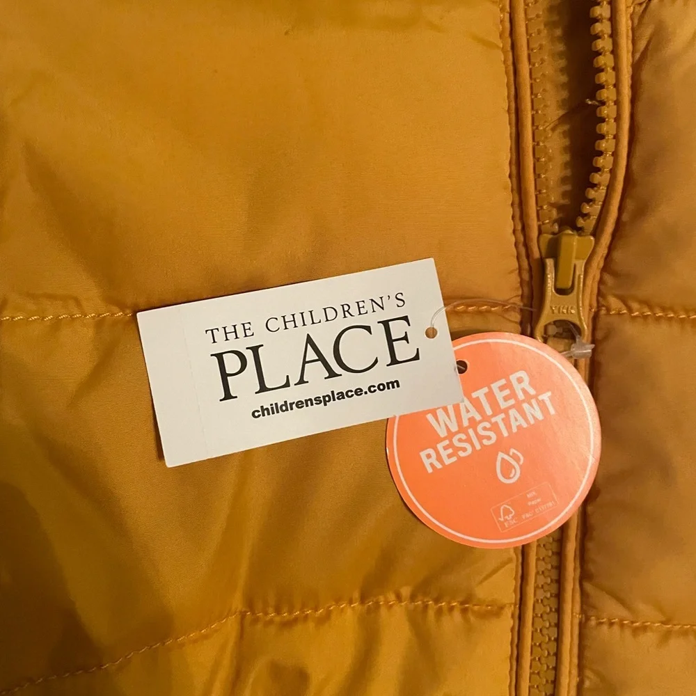 The Children’s Place Mustard Yellow Kids‎ Puffer Jacket, NWT, Size 18 (XXXL)
